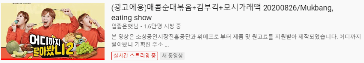  오늘부터 시작한 입짧은햇님 광고 생방송 근황