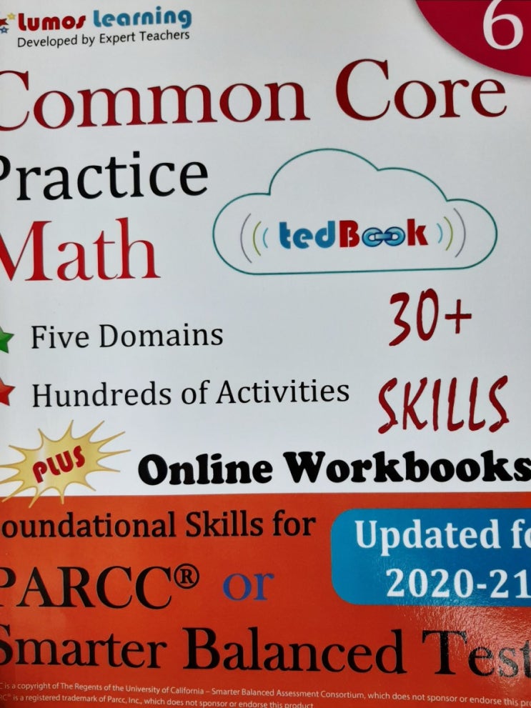  미국 6학년 6th grade 수학 교재 Math Common Core Practice 목차: 홈스쿨링 Homeschooling