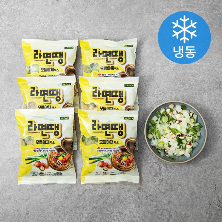  그린피아 라면땡 모듬야채 믹스 (냉동), 100g, 6개