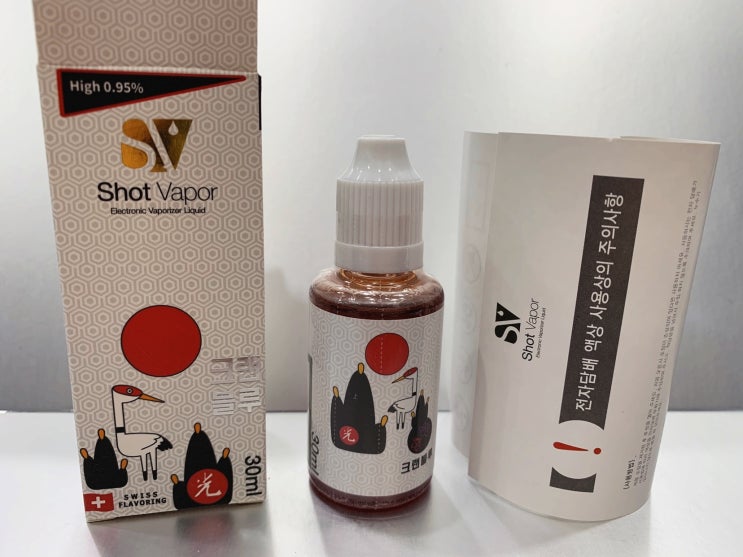  [직접 써 본 전담액상 후기] 샷베이퍼 Shot vapor 오광 액상 크랜블루 (멘솔 쎈 베리계열액상)