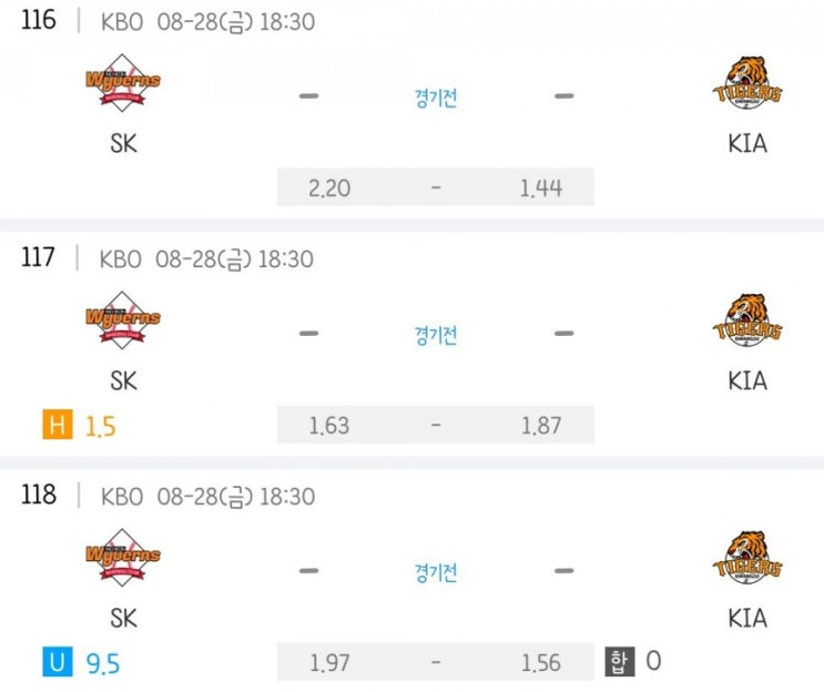 2020.08.28 KBO 프로야구 SK KIA기아 | 롯데 키움 | 한화 삼성