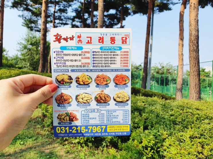 매탄동치킨 고려통닭 매탄1점 광교호수공원에서 냠!