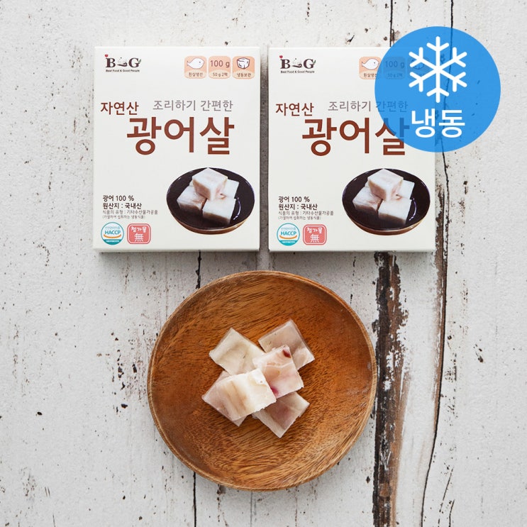 B&G 조리하기 간편한 자연산 광어살 (냉동), 100g, 2개