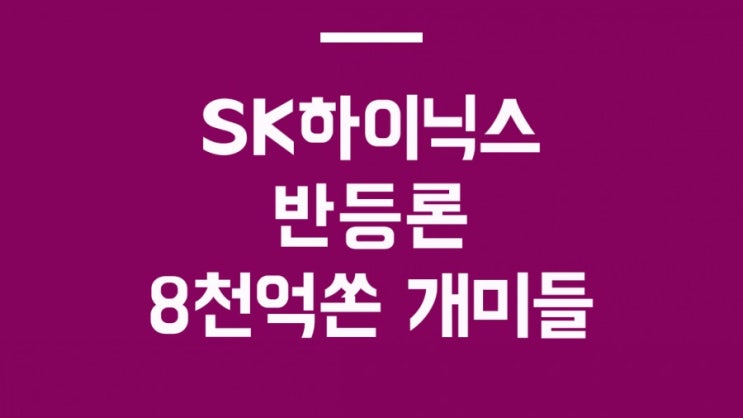  SK하이닉스 주가 전망 반등론 8천억 쏜 개미들 빛보나