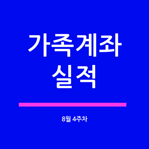 가족계좌 20년 8월 4주차 실적(수익률 6.8%)