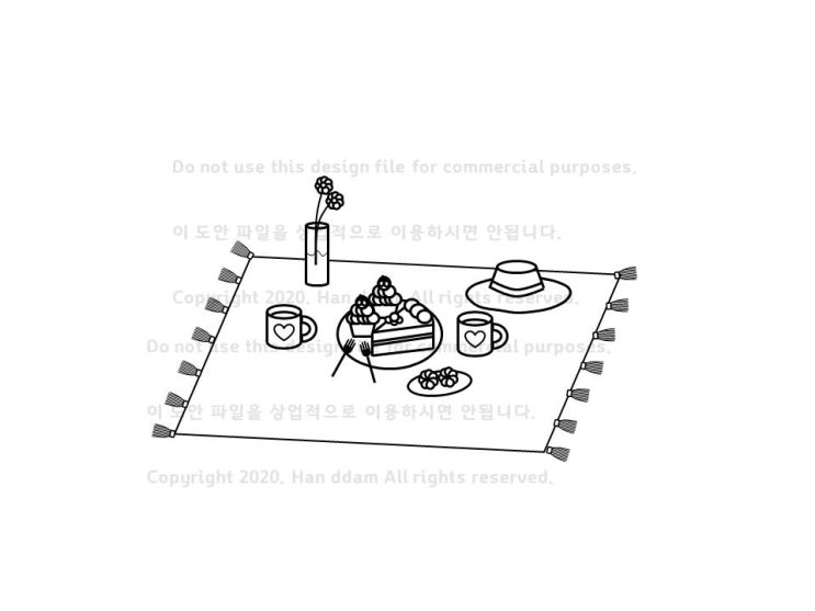  '피크닉' 자수 도안