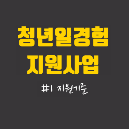  청년일경험 지원사업  #1. 지원기준
