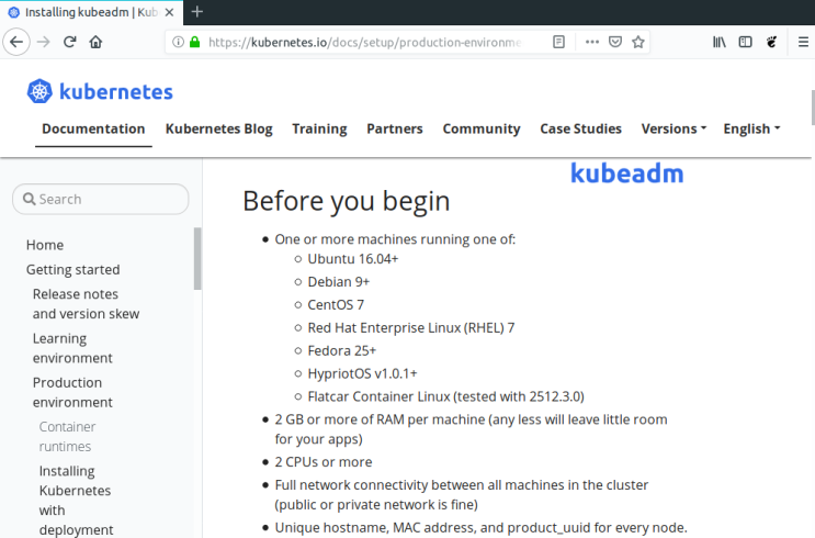  1.1 ubuntu에 kubeadm 설치