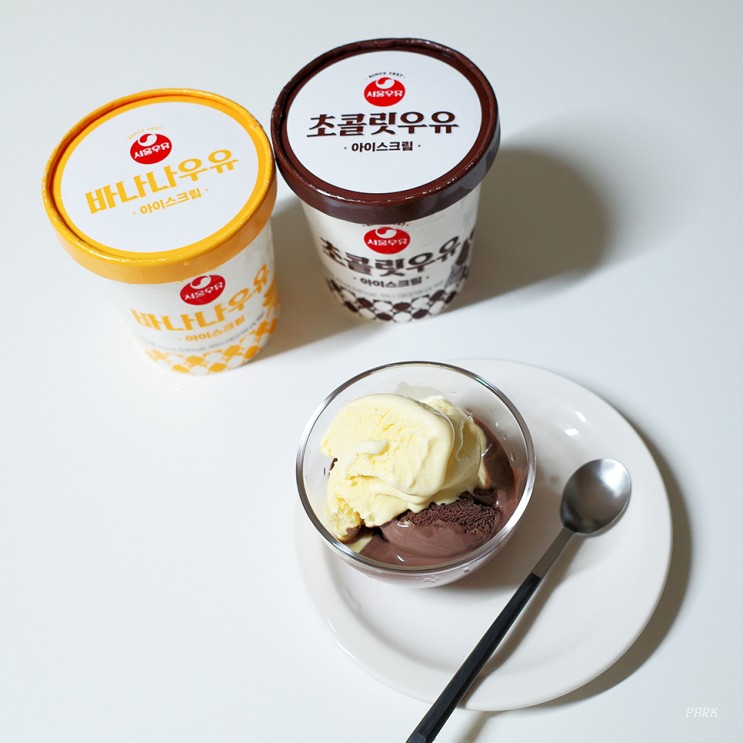 서울우유 아이스크림 초코바나나 같이 먹기 / 초콜릿우유, 바나나우유맛