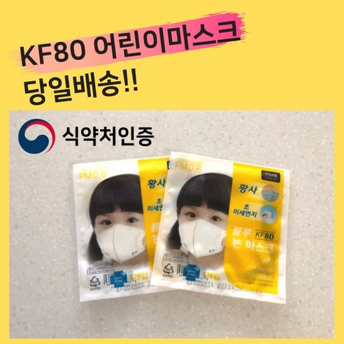  블루본 소형 마스크! KF80 유아용 마스크 [식약처인증]
