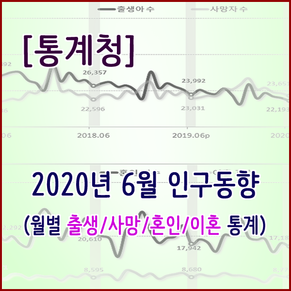  [통계청] 2020년 6월 인구동향(출생,사망,혼인,이혼)