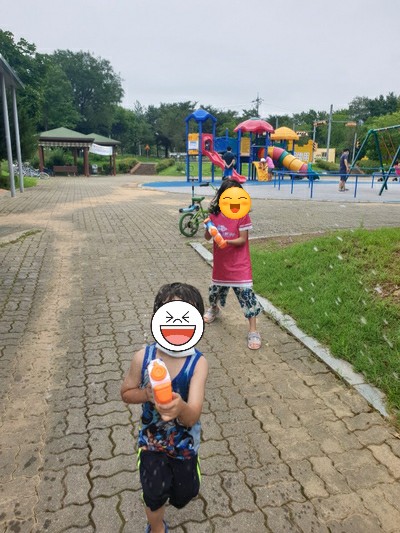  아이들과 물총싸움 그리고 핫케잌 만들기(좋은 아빠 프로젝트)