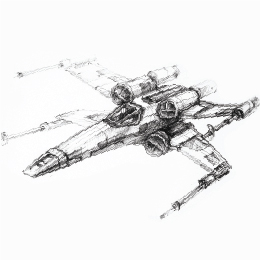 볼펜으로 그린 " 스타워즈 엑스윙 " / Drawing with ballpoint pen " Starwars X-wing "