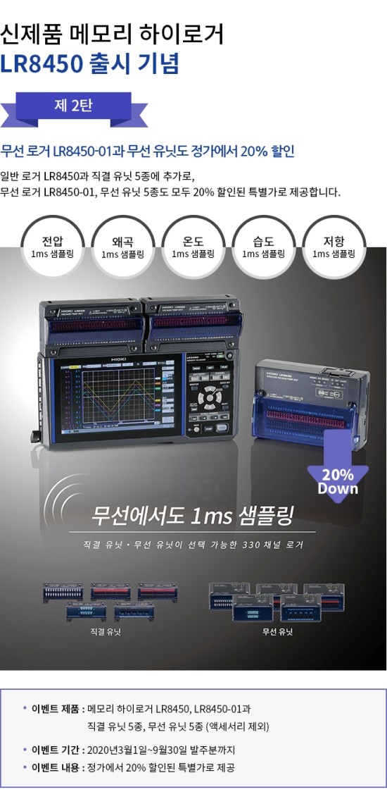  Hioki LR8350-01 프로모션 마감 임박 => 연장