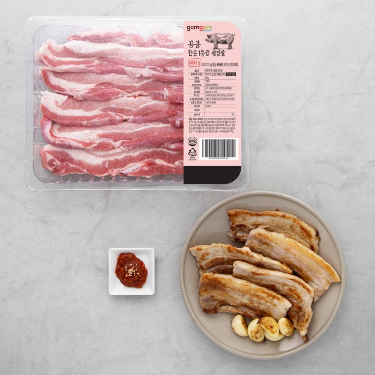  곰곰 한돈 1등급 삼겹살 구이용 (냉장), 800g, 1개