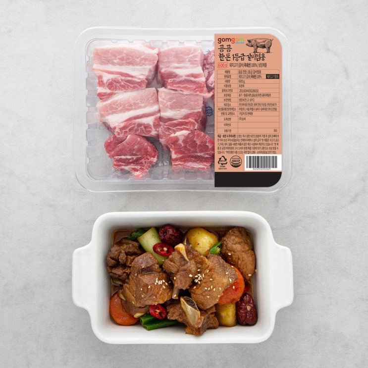  곰곰 한돈 1등급 갈비찜용 (냉장), 600g, 1개