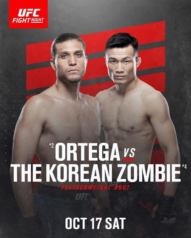 정찬성 대 오르테가 10월 18일 오피셜 등 MMA 뉴스