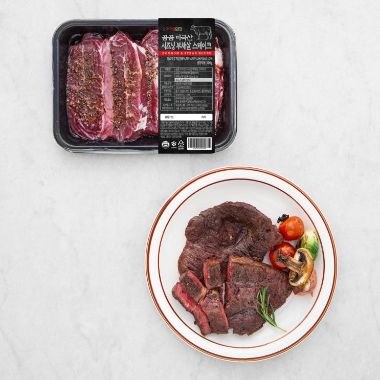  곰곰 미국산 시즈닝 부채살 스테이크 (냉장), 400g, 1개