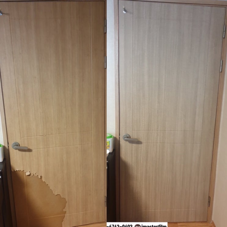  남양주 진접 신창비바패밀리   찢긴 방문 인테리어 필름시트지 시공