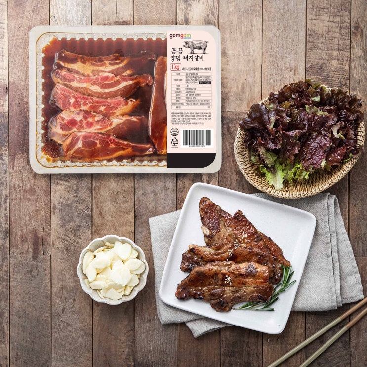  곰곰 국내산 양념 돼지 갈비 (냉장), 1kg, 1개