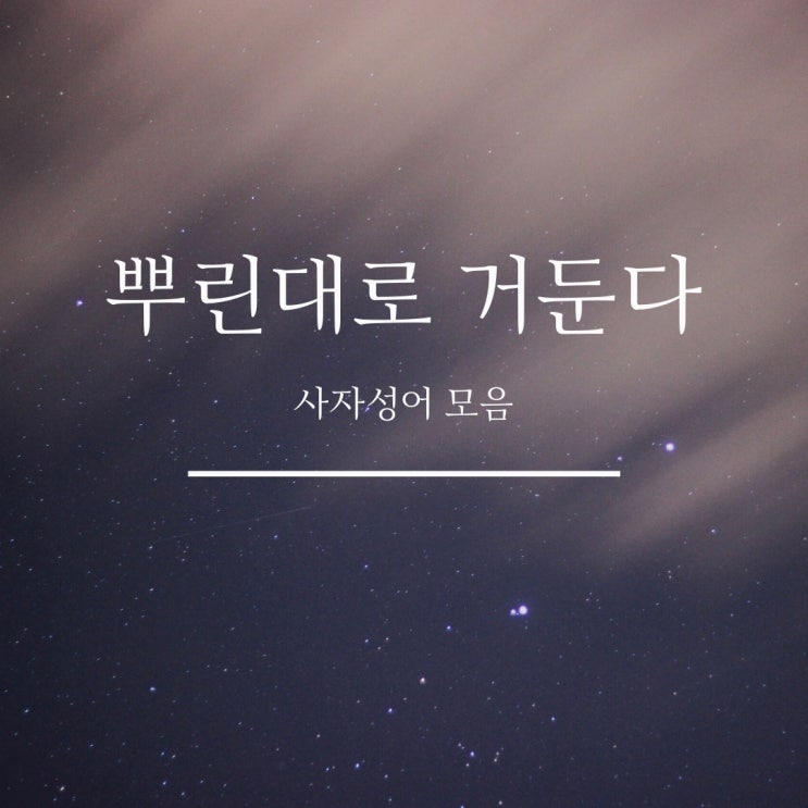 뿌린대로 거둔다 사자성어 종류엔 어떤것이 있을까? 뿌린대로 거둔다 사자성어 종류엔 어떤것이 있을까?