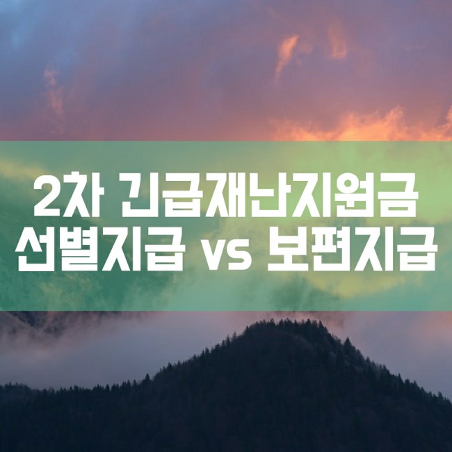  2차 재난지원금 선별지급 vs 전국민 보편지급