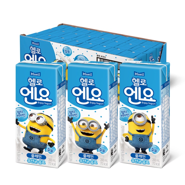  엔요 유산균음료 플레인, 200ml, 24개