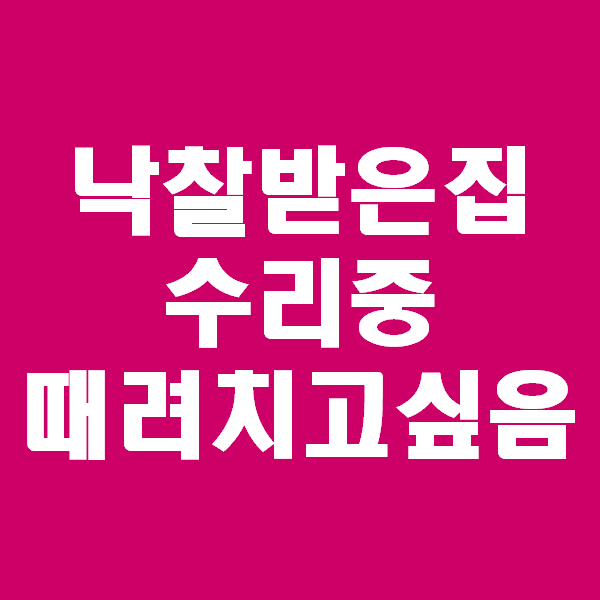  <경매 초보이야기> 낙찰받은 집 수리하기