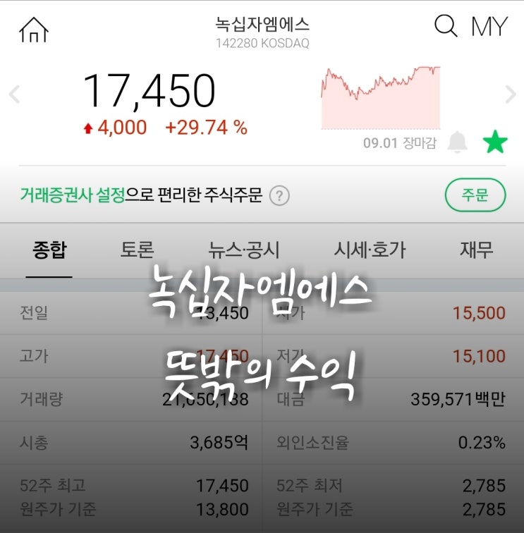  예상치 못한 녹십자엠에스 주가 뜻밖의 수익!