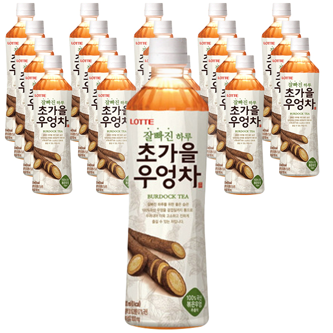 롯데칠성음료 잘빠진 하루 초가을 우엉차, 500ml, 20개