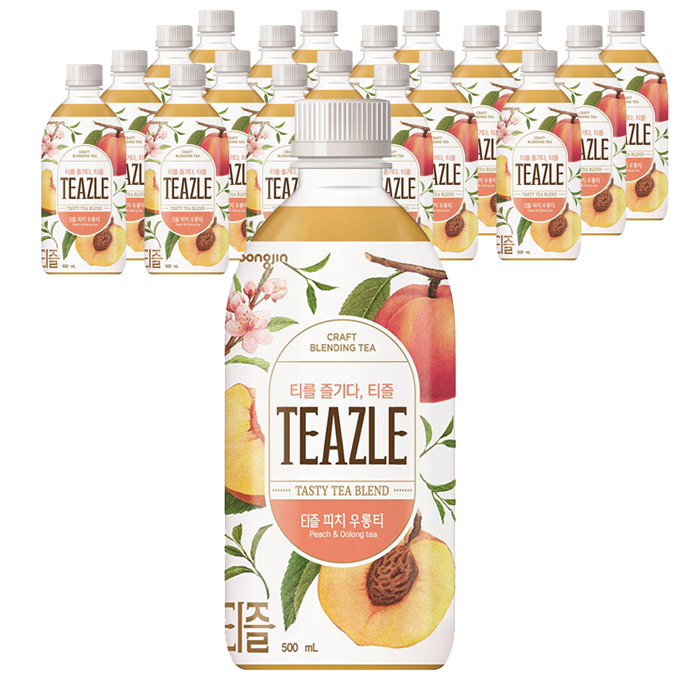  웅진 티즐 피치 우롱티, 500ml, 20개