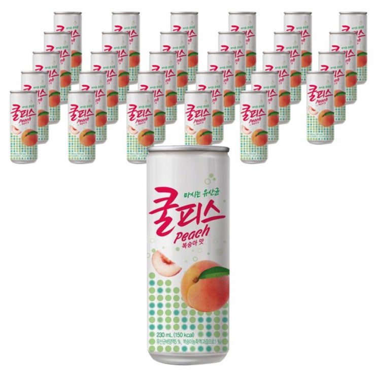  쿨피스 복숭아맛, 230ml, 30개