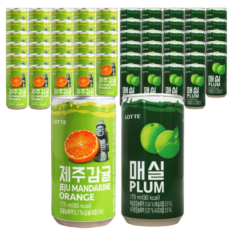 롯데 제주사랑감귤사랑 음료 175ml x 30p + 매실주스 175ml x 30p, 1세트