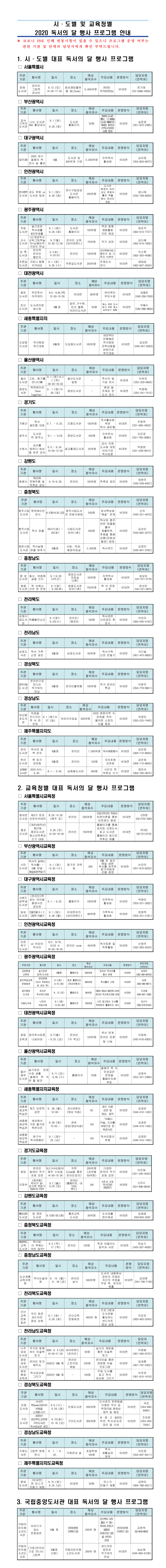  9월 독서의 달 문화행사안내