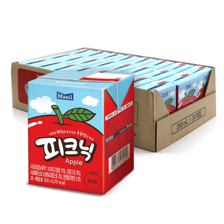  매일유업 피크닉 사과, 200ml, 24팩