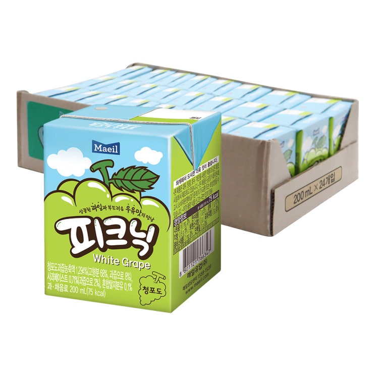  피크닉 청포도, 200ml, 24팩