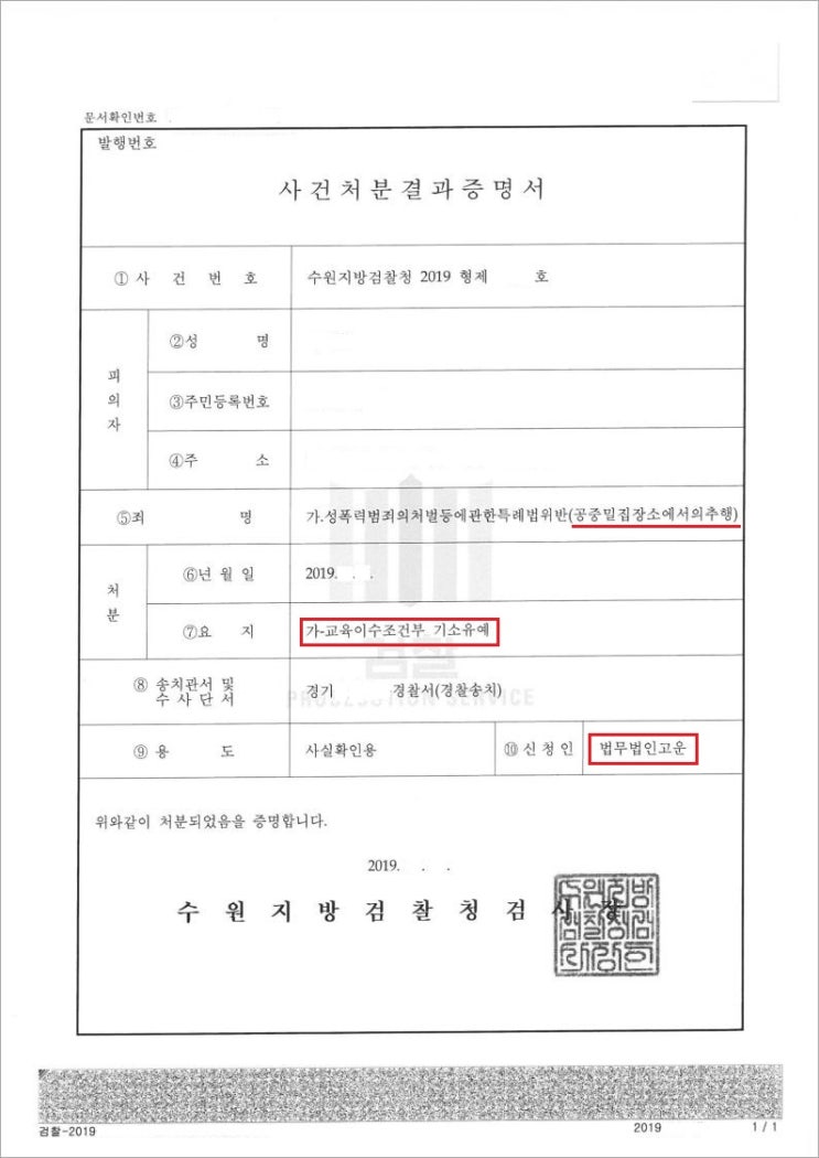  [형사] 추행혐의로 조사를 받았으나, 이를 방어하여 기소유예 처분을 받은 사례