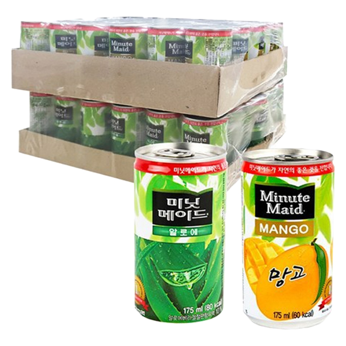  미닛메이드 알로에 주스 175ml x 30개 + 망고 175ml x 30개, 2종, 1세트