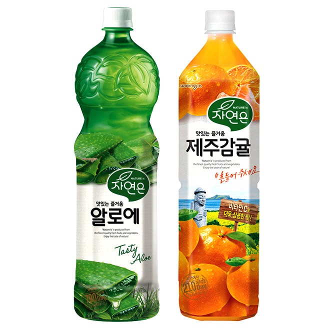  자연은 알로에 1.5 L + 제주감귤 1.5 L, 2종, 1세트