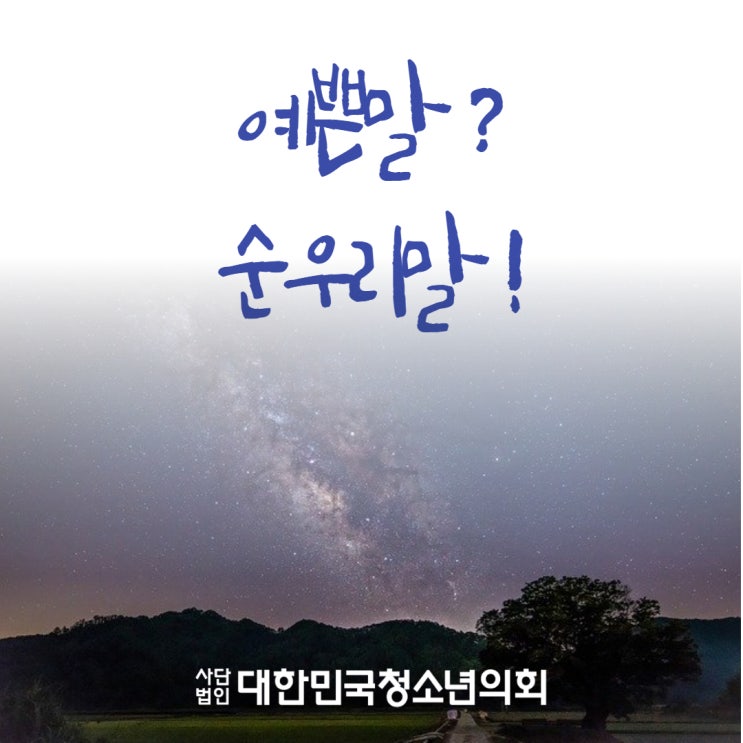 대한민국청소년의회가 알려주는 예쁜말? 순우리말!