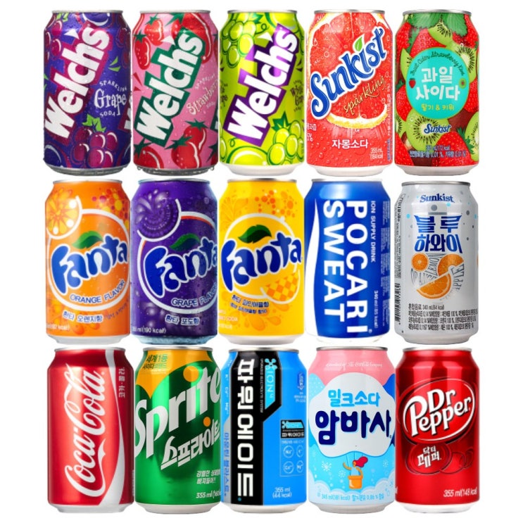 코카콜라 [뚱캔박스세트]버라이어티B세트 뚱캔15캔 럭키박스, 15캔, 340ml