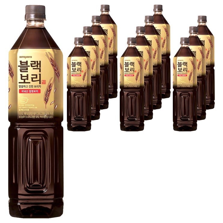  하이트진로 블랙보리차 음료, 1.5L, 12개