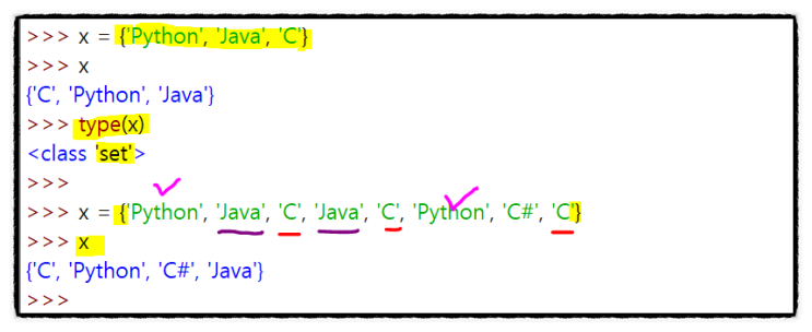 파이썬 집합형(set) 데이터 타입