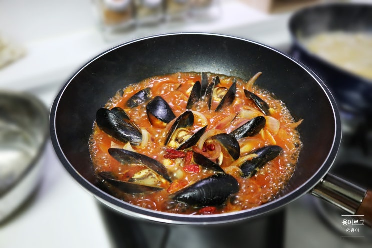  간단요리, 홍합토마토파스타 (토마토홍합스튜) 만들기