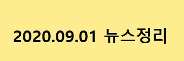 2020.09.01 주식뉴스정리 2020.09.01 주식뉴스정리