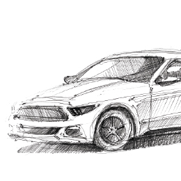 볼펜으로 그린 " 포드 머스탱 GT " / Drawing with ballpoint pen " Ford Mustang GT "