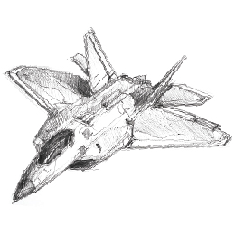 볼펜으로 그린 " F-22 랩터 " / Drawing with ballpoint pen " F-22 Raptor "