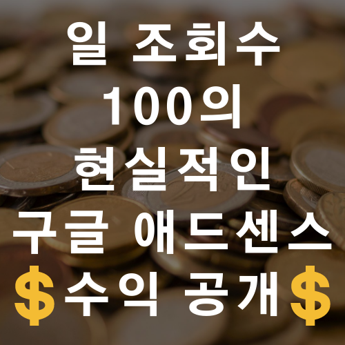  일 조회수 100의 현실적인 구글 애드센스 일주일 수익 공개(티스토리)