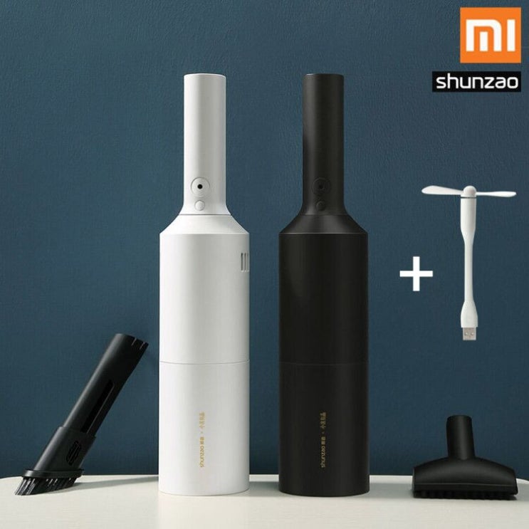  샤오미 SHUNZAO 차량용 무선 청소기 차량 가정용 겸용 7000pa 12000pa 흡입력 (화이트 Z1 블랙 PRO) 핸디청소기, 화이트 브러쉬 버전