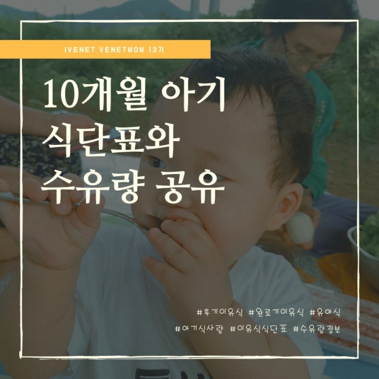  10개월아기 이유식, 유아식 식단 및 수유량